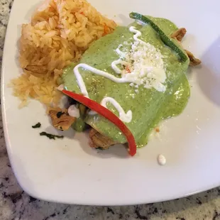 Chicken spinach enchiladas