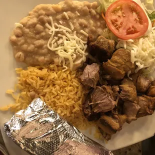a plate of mexican food