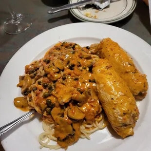 Chicken Rollatini with Mushtooms and Capers!