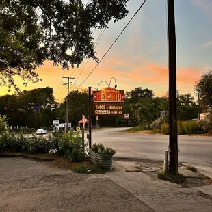a sign for a restaurant