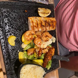 Fajita with Octopus, shrimp, mahi mahi, scallops