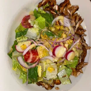 Chopped salad with chicken