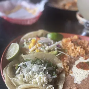 Steak and fish tacos.