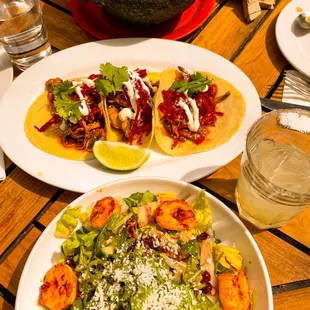 two plates of food on a table