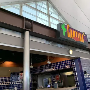 the entrance to the restaurant