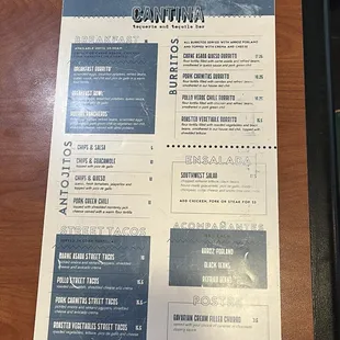 menu