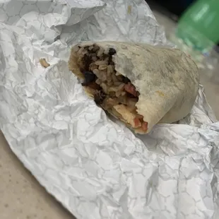 Sorry for the half eaten burrito but this was the only way to show something other than the plain tortilla of a burrito-sorry not sorry
