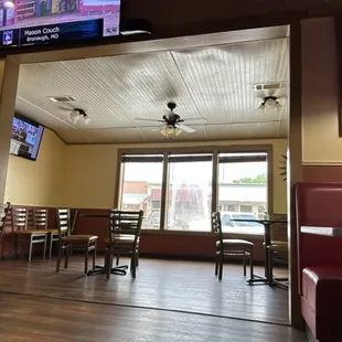 a view of the dining area