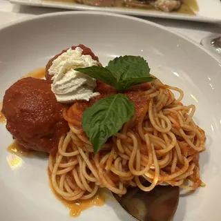 Spaghetti Tomato and Meatballs