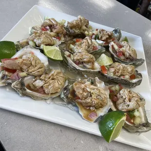 a plate of oysters