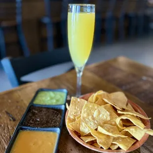 Mimosa, chips and salsa