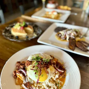 Chilaquiles and chorizo