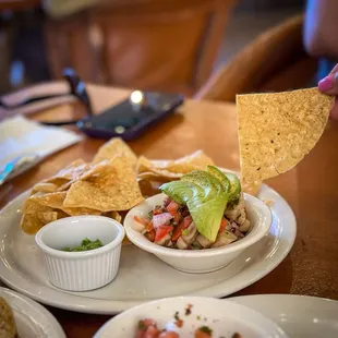 ceviche with chips