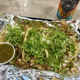 Shrimp and tilapia tacos