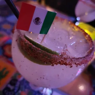 Classic margarita with a tajin rim