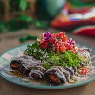 a plate of mexican food