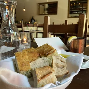 Pane della Casa - house-made focaccia, extra virgin olive oil