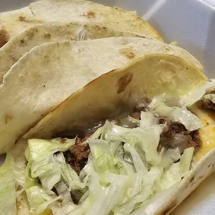 Beef soft tacos. I totally loved these.