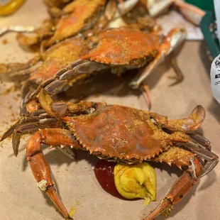 Crabs with my "secret" ketchup-mustard sauce. ;)