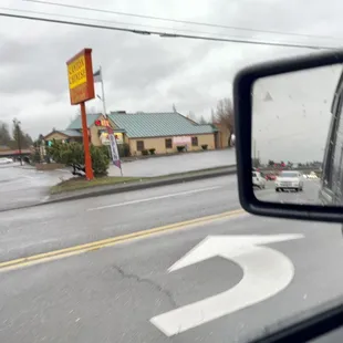 a side view mirror of a car