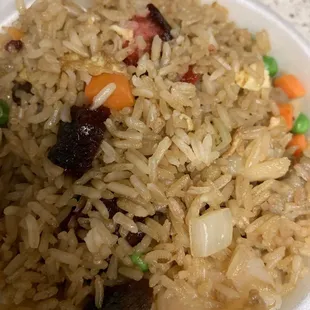 House special Fried Rice: chicken, shrimp, bbq pork