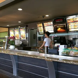 a woman at the counter