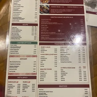 New menu