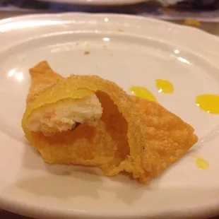 This is a crab Rangoon appetizer. As you can see the amount of crab you get