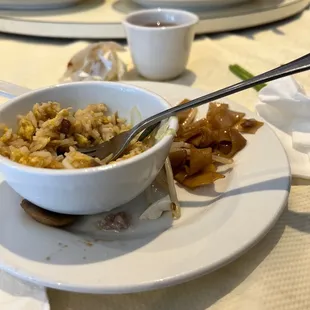 Fried rice and chow fun.