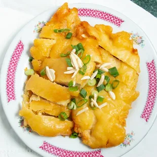 a plate of food on a table