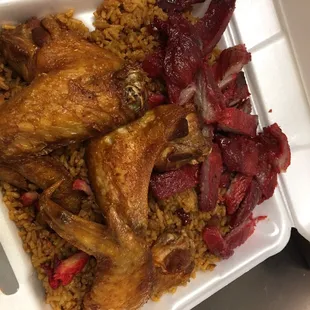 #9 Chicken Wings with boneless spareribs and pork fries rice.