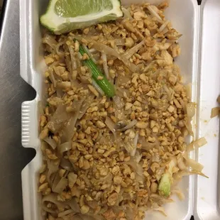 two take out containers of food