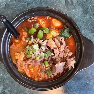 Spicy beef clay pot