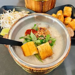 Congee and chinese donuts