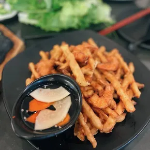 Shrimp and sweet potato fritters