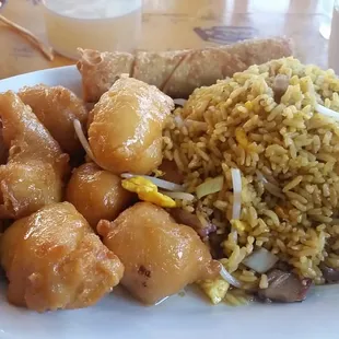 Honey garlic chicken combination dinner