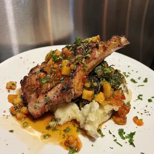 Pineapple Chutney Pork Chop entree