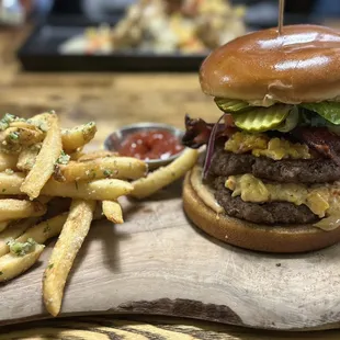  burger and french fries