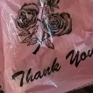 Lovely pink takeout bag, awww!