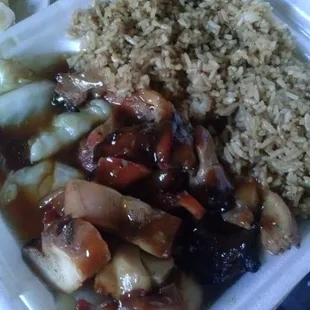 Teriyaki chicken w/fried rice! Delicious!