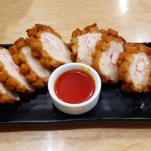 Croqueta de Cangreos (crab croquette with sweet &amp; sour sauce)