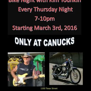 a man with a guitar and a motorcycle