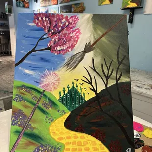 "Wicked" Such a FUN class! They played the "Wicked" soundtrack while we painted!