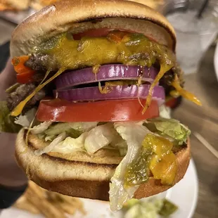 Green Chile Cheese Burger