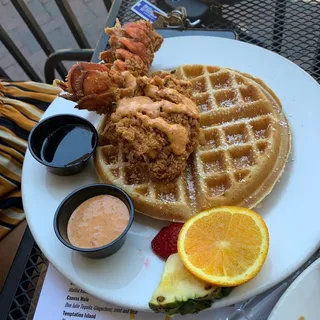 Fried Lobster Tail W/ Velvet Waffles