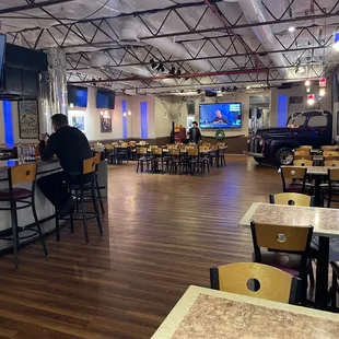 the bar and dining area