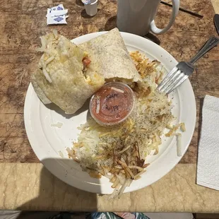 Breakfast Burrito with hash browns