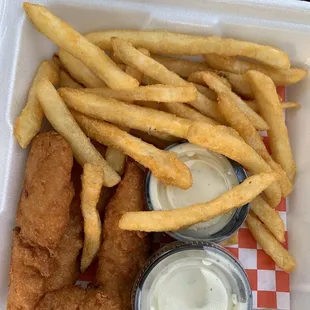 Chicken tenders and fries