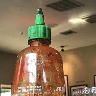 a bottle of hot sauce