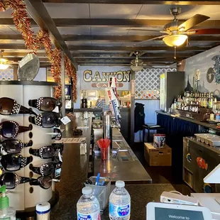 the counter and bar area